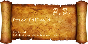 Potor Dévald névjegykártya
